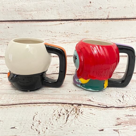 DISNEY Nightmare Before Christmas Jack Skellington and Sally Mugs Cups - Picture 4 of 6